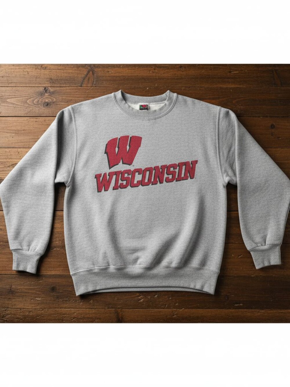 📌 Vintage 90s Wisconsin Badgers Crewneck Sweatshirt S Made in USA